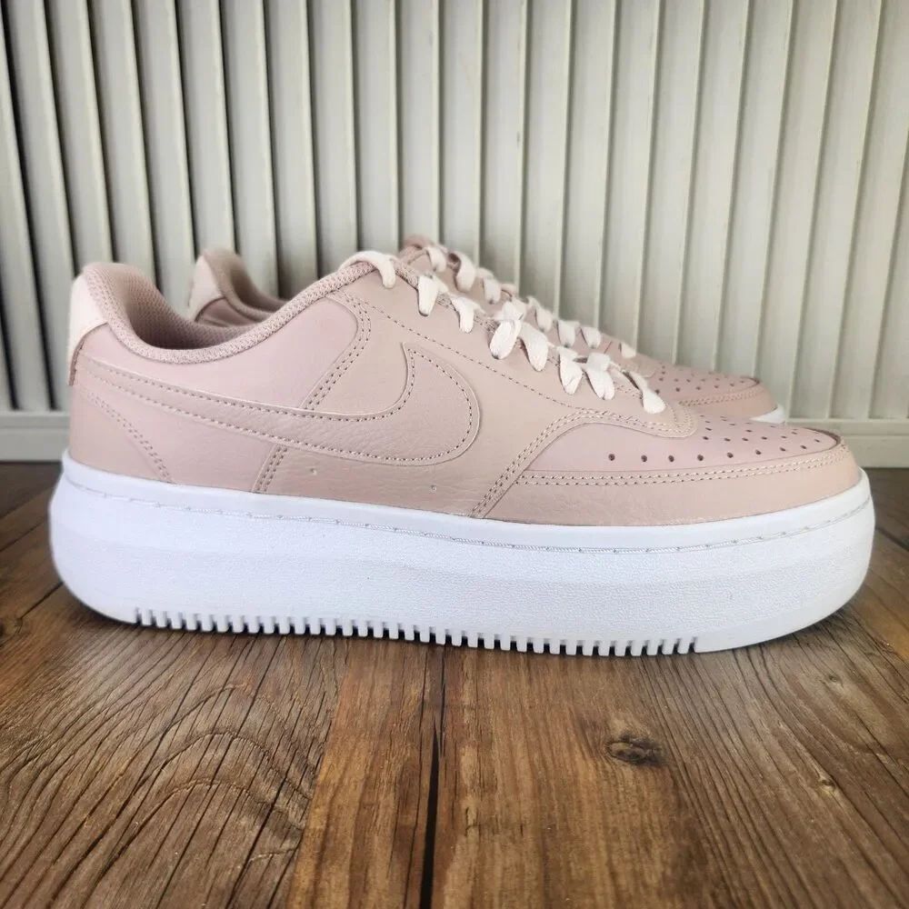 Nike Court Vision Alta LTR Womens Sz 11 Pink Platform Sneakers Shoes DM0113-600